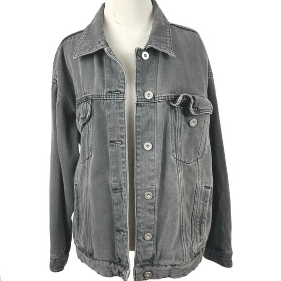 Wild Fable Jackets & Blazers - Wild Fable Gray Denim Jacket Womens Medium Oversized Trucker Cotton